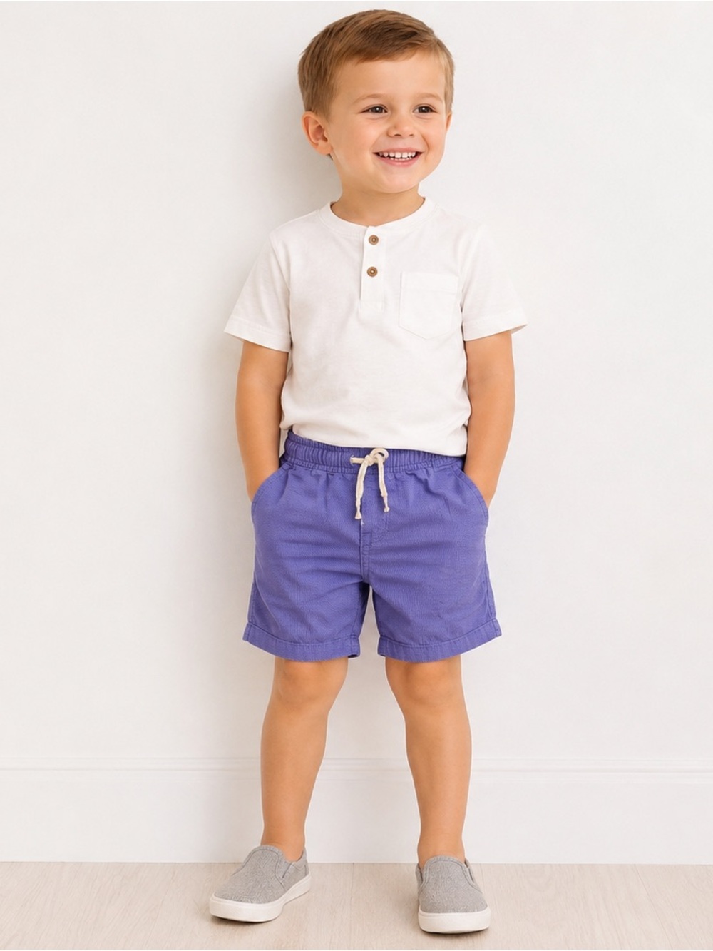Old Navy Boys 4T Purple Blue Drawstring Shorts